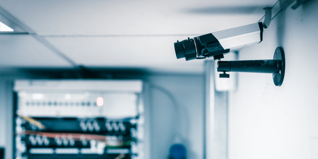 Cybersecurity camera looking for physical threats in a data center.