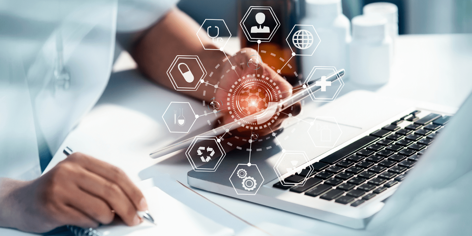 The importance of health information technology in healthcare today|Two female nurses working|Doctor holding iPad